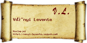 Ványi Levente névjegykártya