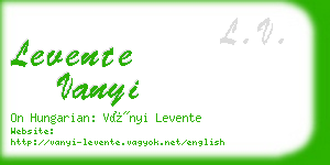 levente vanyi business card
